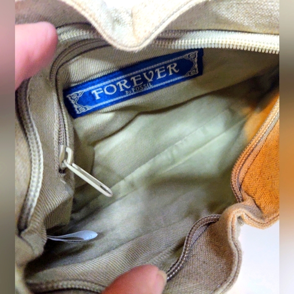 Forever by Fossil Vtg Canvas Embroidery Mini Purse - Picture 7 of 10
